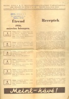 MEINL Gyula R. T. Háztartásgazdasági Tanácsadója - Étrend 1936 március hónapra