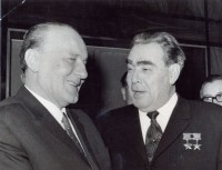 231. [Kádár János és Leonyid Brezsnyev Budapesten 1972-ben.] [Nagyított riportfotó.]<br><br>[János Kádár and Leonid Brezhnev in Budapest in 1972.] [Magnified photo reportage.]