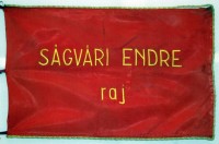 307. Ságvári Endre raj. [Közepes méretű úttörő zászló, cca. 1960.]<br><br>[Endre Ságvári squad.] [Medium-sized pioneer flag, cca. 1960.]