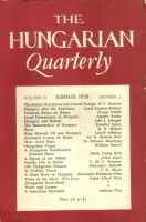 The Hungarian Quarterly. Volume IV. Number 2. Summer 1938.