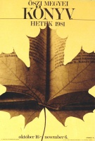 Őszi Megyei Könyvhetek 1981 október 16 - november 6. Kis méretű, villamos plakát. Tervezte Gyárfás Tibor.