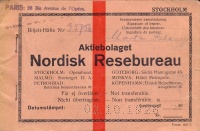 245. Aktiebolaget Nordisk Resebureau. [svéd utazási jegy gyűjtőfüzet füzet svéd, angol, német nyelven]<br><br>[traveling ticket book of Swedish Nordisk Travel Agency in Swedish, English and German]  : 