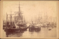 284.  [Hamburg kikötője a Moorburg II. hajóval.] [fotó]<br><br>[Port of Hamburg and Moorburg II. ship]. [photo] : 