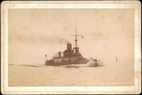 288. [Ismeretlen (K.u.K.?) csatahajó]. [kabinet fotó]<br><br>[Unknown (K.u.K.?) battleship] [cabinet card photograph] : 