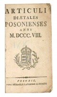 Articuli diaetales posonienses anni M. DCCC. VIII.