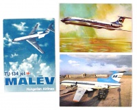 185. Malév TU-134 típusú gázturbinás repülőgép. [képeslap]<br><br>[Malév TU-134 gas turbine airplane]. [postcard] : 