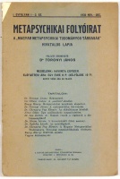Dr. Toronyi János (szerk.) : Metapsychikai Folyóirat. A 